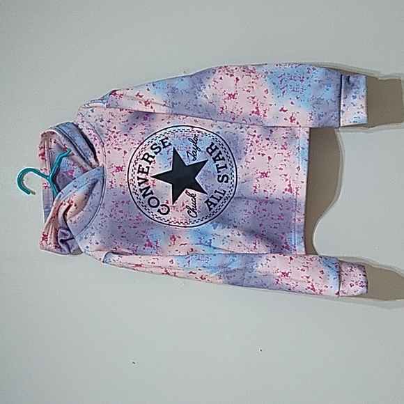Converse All-Over Print Cropped Pullover Hoodie - Picture 1 of 3